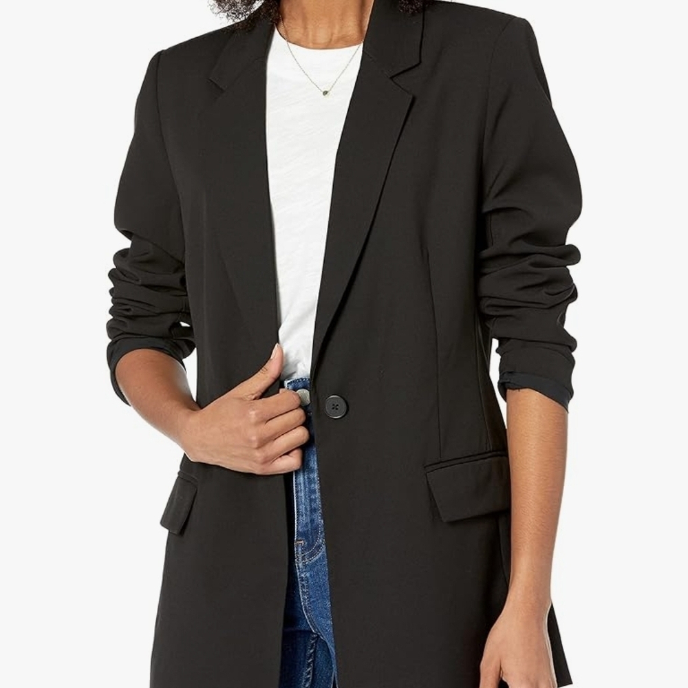 The Drop Women's Blake Long Blazer XXS-XXL Black NWT Retail $75
